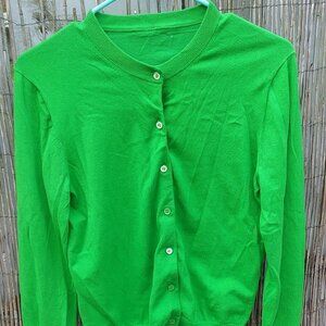 J. Crew UK Button Down Bright Green Women's Sweater - See Measurements